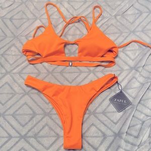 NEW Women’s Orange Thong Bikini Zaful Size 4